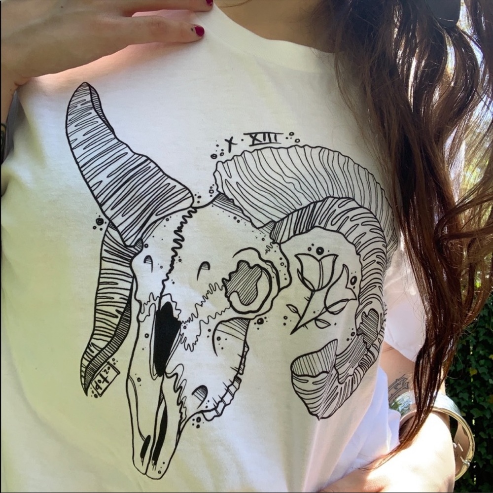 1013 Originals Ram Skull Gothic Illustration Tee